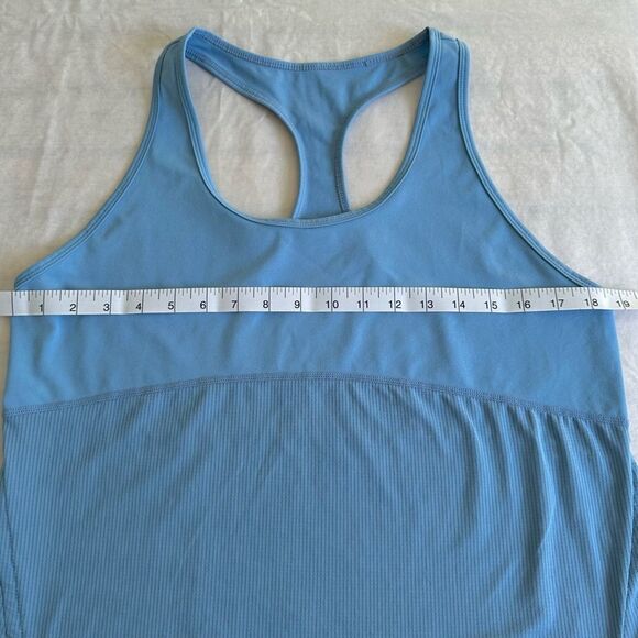 FABLETICS Blue Ribbed Gathered Side Racerback Tank - Picture 6 of 7
